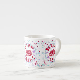 Kyss mig! Röd Läppar med öron Espressomugg