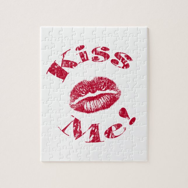 Kyss mig! Röda läppar Pussel (Vertikal)