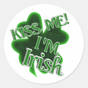 Kyss mig! St. Patrick's Day Runt Klistermärke
