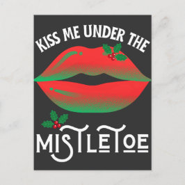 Kyss mig under Mistletoe Funny God Jul Vykort