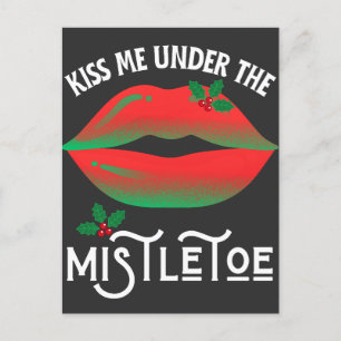 Kyss mig under Mistletoe Funny God Jul Vykort