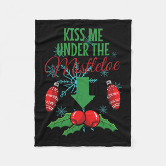 Kyss mig under Vuxens Mistletoe Funny-jul Fleecefilt