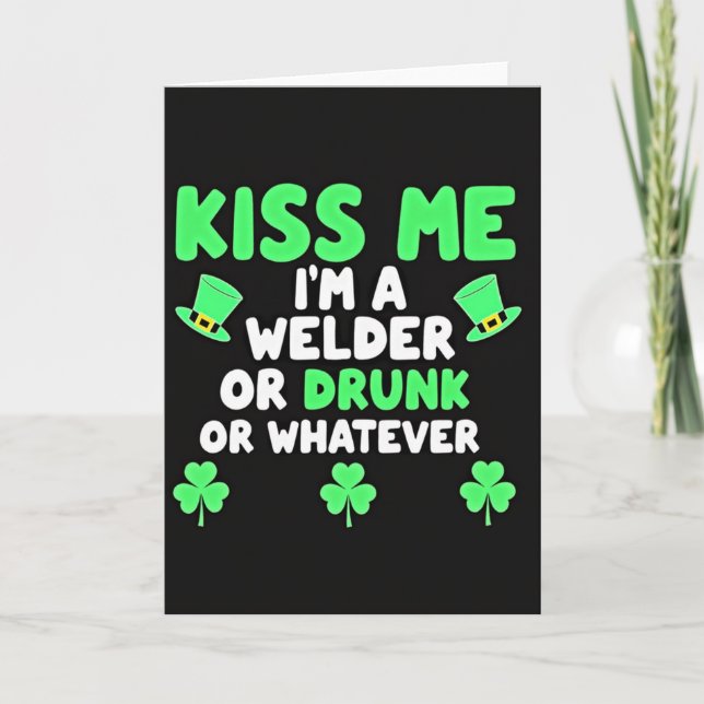 Kyss Mig Vad Helst St Patricks Kort (Framsida)