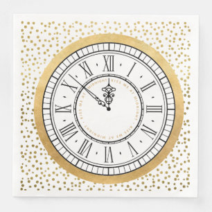 Kyss mig vid Midnight New Years Clock Papper Plate Pappersservett