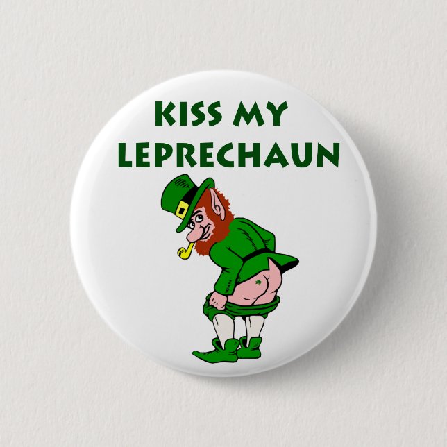 Kyss min Leprechaun-knapp Knapp (Framsida)