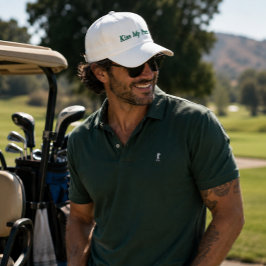 'Kyss Min Putt' Lekfull Fader Golfstil Rolig Sport Broderad Keps
