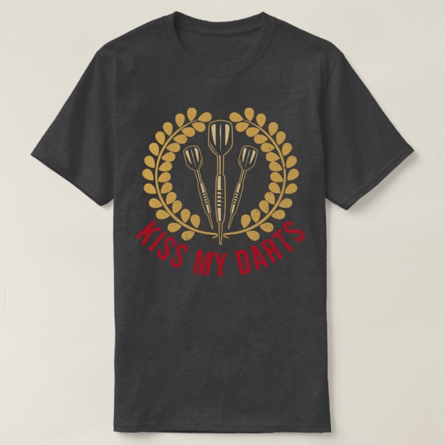 Kyss Mina Darts Player Dartboard Bullseye T Shirt (Design framsida)