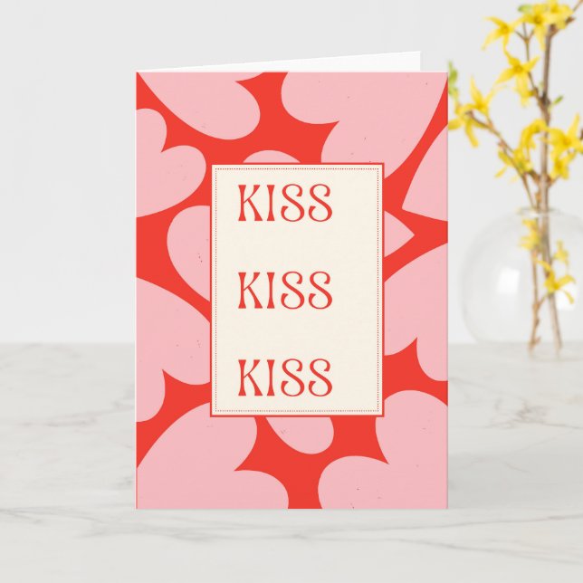 Kyss Minimalistisk Romantisk Kärlek Kort (Gul blomma)