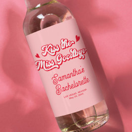Kyss miss Adjhelorette Party Favor Vinflaska Etikett