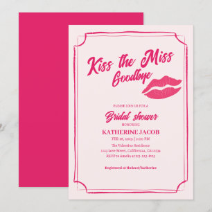 Kyss miss adjö valentine-möhippan inbjudningar
