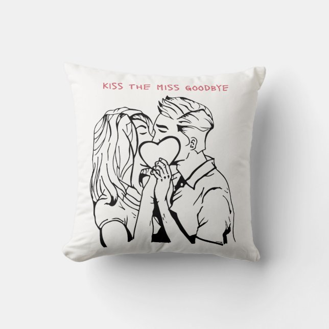 Kyss Missen Farväl Bachelorette Design Kyssar Kudde (Framsida)