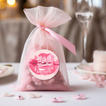 Kyss missen farväl Retro rosa läppar Klistermärke