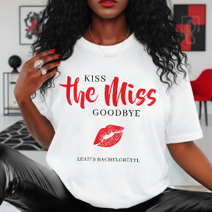 Kyss Missen Farväl Röda Läpp Sjungbrudens Fest T Shirt