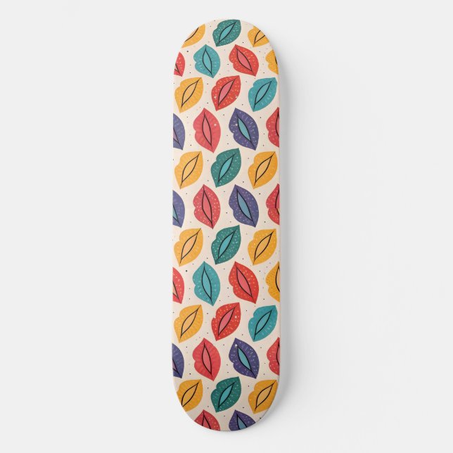 Kyss Mönster Mini Skateboard Bräda 18,5 Cm (Framsida)