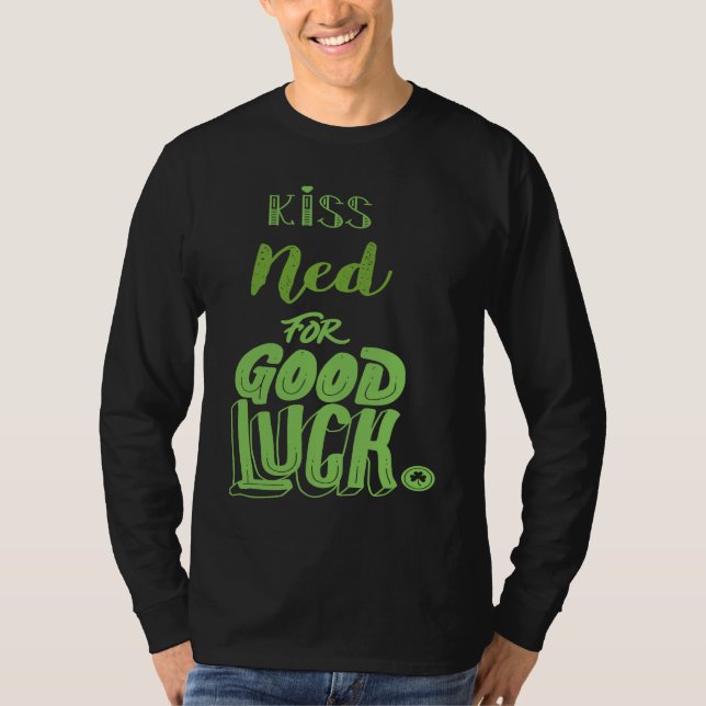 Kyss Ned För Lycka  St Patricks T Shirt (Framsida)