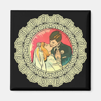 kyss på bröllopet magnet