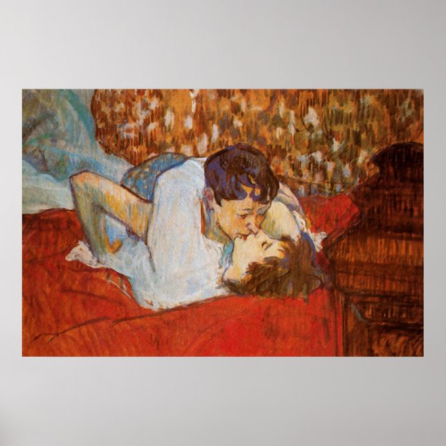 Kyss - Poster av Henri de Toulouse-Lautrec (Framsidan)