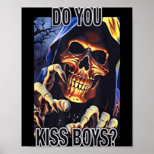 Kyss regnbåge Reaper Skelett Lgbtq Poster
