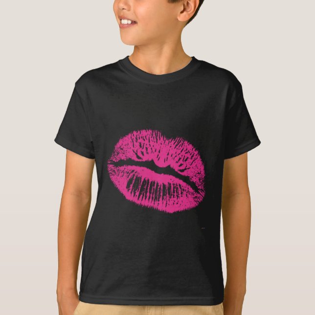Kyss, Rosa Läppar T-shirt (Framsida)