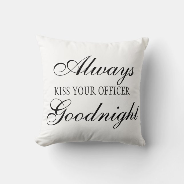 Kyssa alltid ditt kommenderar Goodnight kvadrerar Kudde (Framsida)