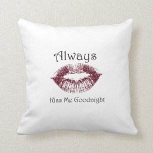 Kyssa alltid mig Goodnight läppar Kudde