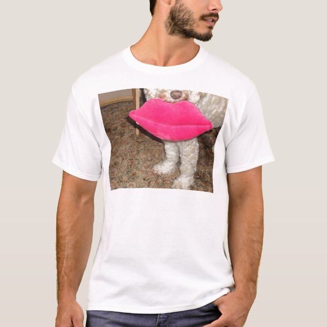 Kyssa den Cockapoo hunden med läppar T Shirt (Framsida)