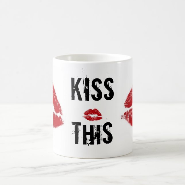 kyssa denna läppstift kaffemugg (Center)