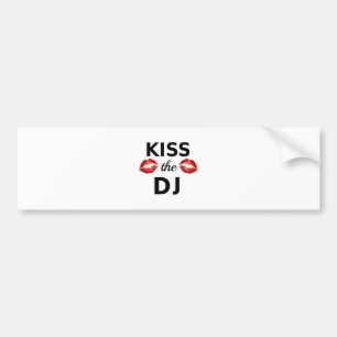 Kyssa DJEN med röda läppstifttraces Bildekal