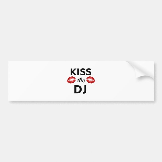 Kyssa DJEN med röda läppstifttraces Bildekal (Framsidan)