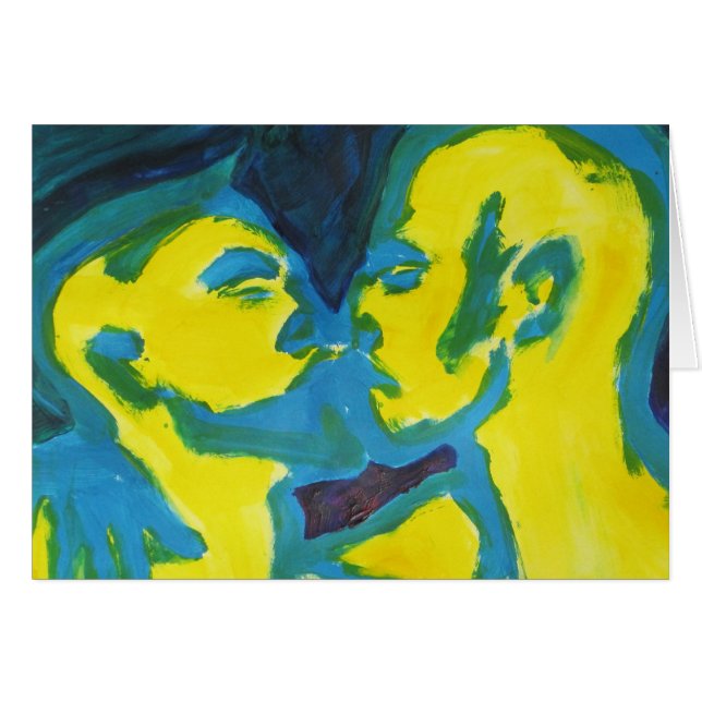 Kyssa för elkraft hälsningskort (Framsidan Horizontal)