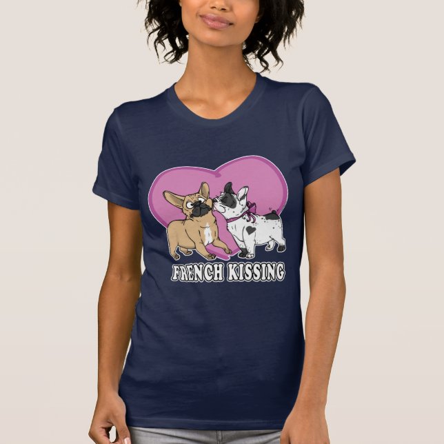 Kyssa för fransk (bulldogg) t shirt (Framsida)