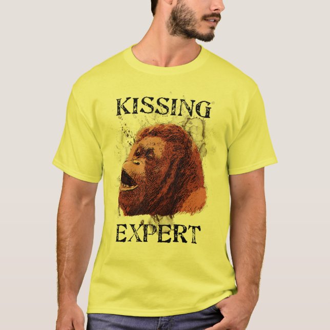 Kyssa för Orangutan som är sakkunnigt Tee (Framsida)