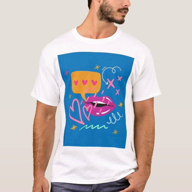 kyssa läppar t shirt (Framsida)