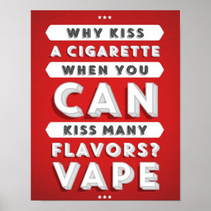 Kyssa många anstrykningar Vape Poster