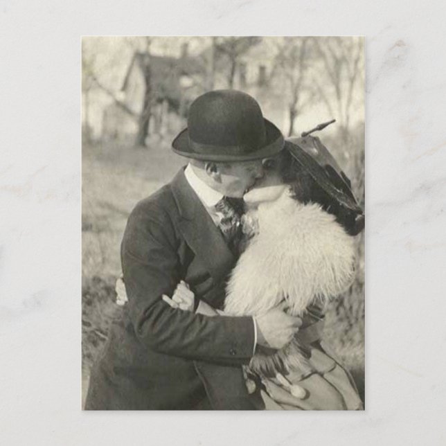 kyssa med päls vykort (Framsida)