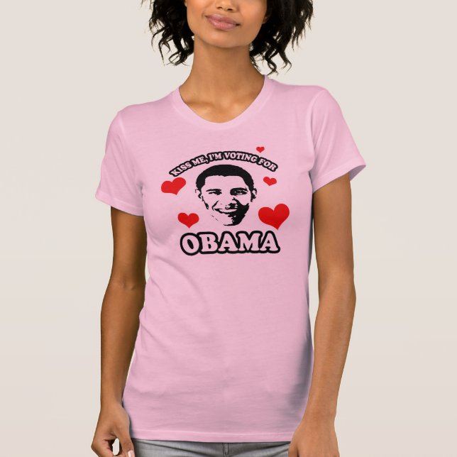 Kyssa mig, I-förmiddag som röstar för Obama Tee Shirt (Framsida)