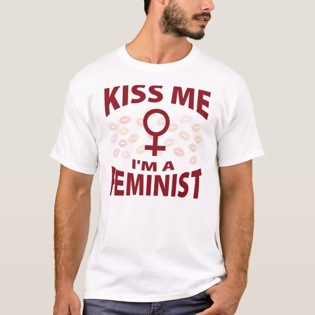 Kyssa mig I-förmiddagen en feminist Tee Shirt (Framsida)