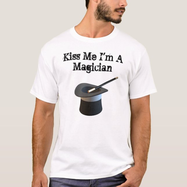 Kyssa mig I-förmiddagen en trollkarl Tee Shirt (Framsida)