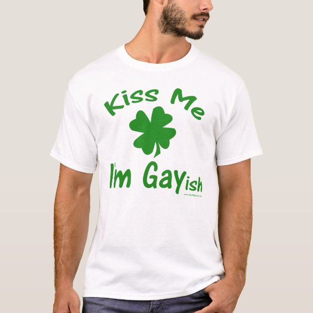 Kyssa mig I-förmiddagen Gayish T Shirt (Framsida)