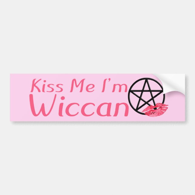Kyssa mig I-förmiddagen Wiccan Bildekal (Framsidan)
