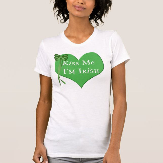 Kyssa mig irländare Im Tee Shirt (Framsida)