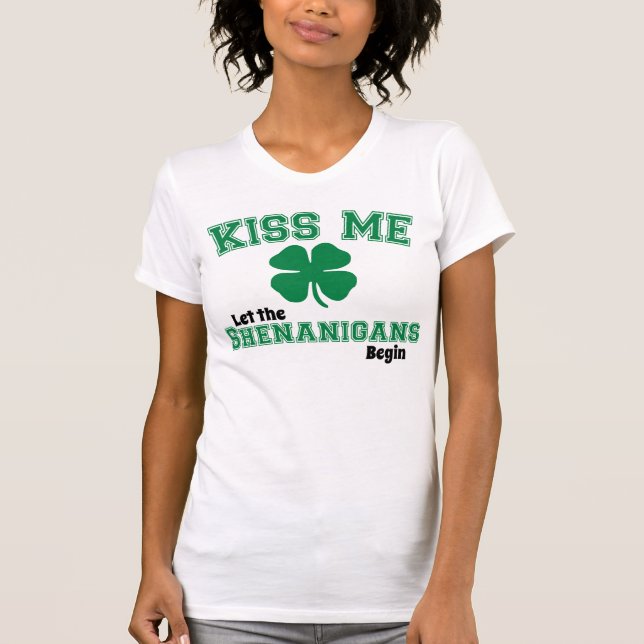 Kyssa mig, låt ståhejen börja tee shirt (Framsida)
