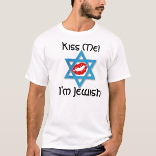 Kyssa mig! Mig rolig judisk T-tröja för förmidd T-shirt