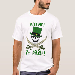 Kyssa mig piratSts Patrick T-tröja för dag T-shirt