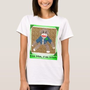Kyssa mig, sock monkey för I-förmiddagirländare T-shirt