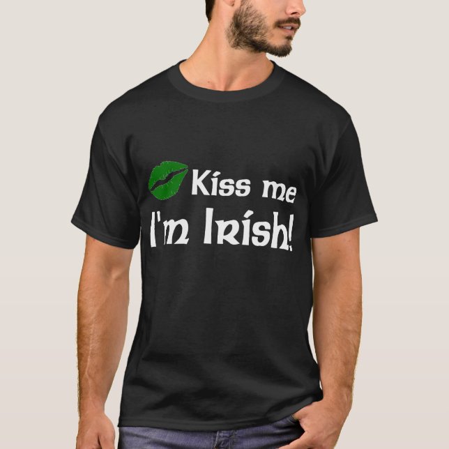 Kyssa mig t-skjortan för I-förmiddagirländare T-shirt (Framsida)
