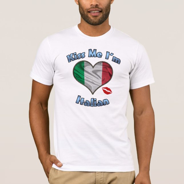 Kyssa mig T-tröja för flagga för I-förmiddagen den Tee Shirt (Framsida)