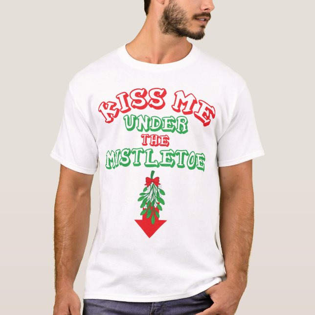 Kyssa mig under mistletoen tee shirt (Framsida)