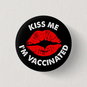 kyssa mig vaccination mot röda läppar knapp