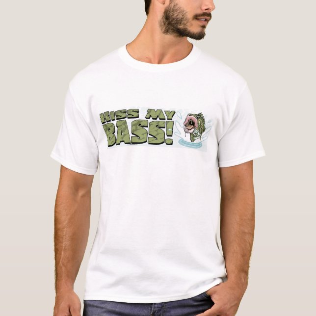 Kyssa min bas- stora munfisk utrustar t-shirt (Framsida)